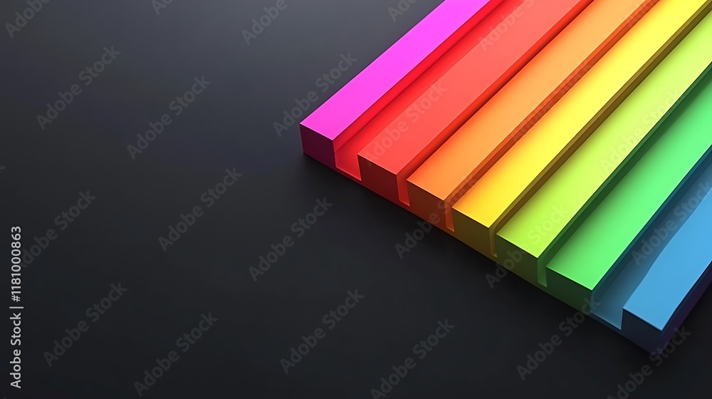 Aufkleber colorful rectangular blocks arranged in a diagonal pattern