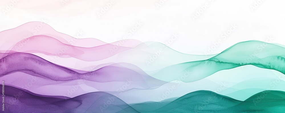 Poster watercolor abstract background idea. abstract watercolor waves in soft colors creating a tranquil an
