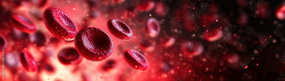 Poster intricate illustration of a blood cell highlighting its unique structure and function within the hum