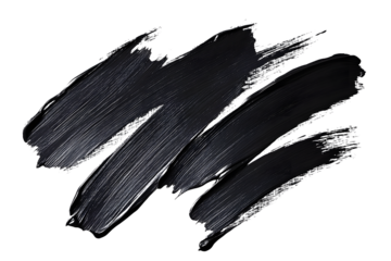 Abstract black brush strokes on transparent background. showcasing modern art and texture concepts in minimalistic design.