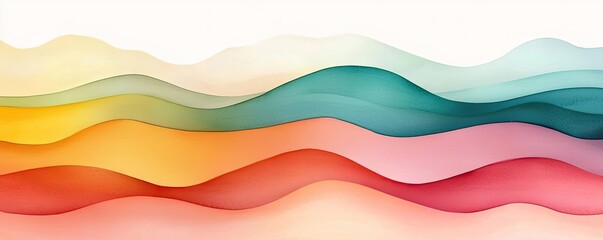 Watercolor abstract background idea. Abstract colorful waves create a visually stunning and vibrant background design.
