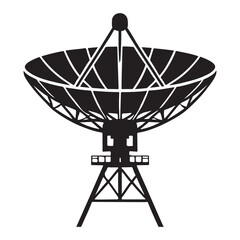 Satellite Dish Silhouette Illustration for Communication