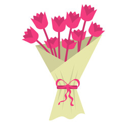 Pink Flower Bouquet Illustration