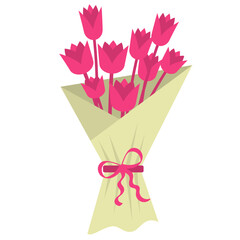 Pink Flower Bouquet Illustration