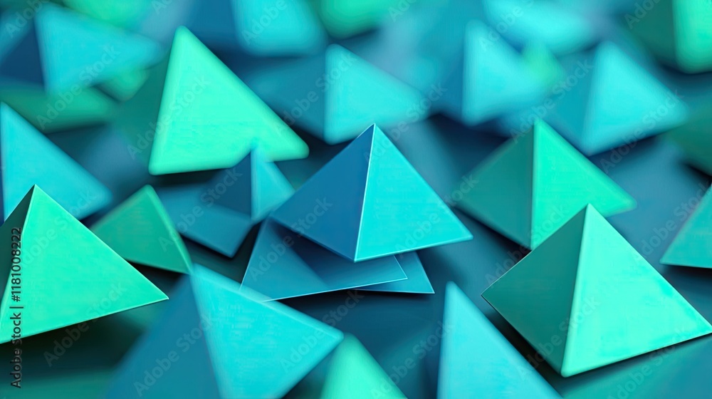 Poster matrix abstract background concept. abstract geometric shapes in vibrant teal shades create an engag