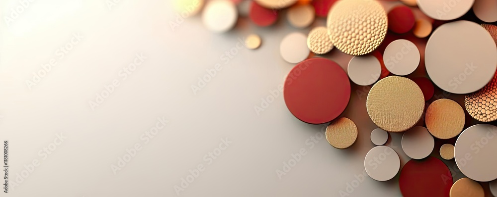 Poster matrix abstract background concept. colorful abstract circles arranged artistically on a minimalist 