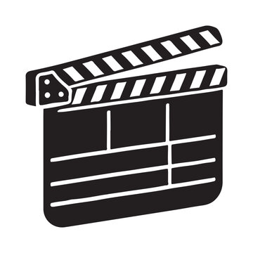 recommend clip art: Movie clapper board design creative film making symbol silhouette