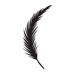 Obraz premium Elegantly Curved Feather Vector Silhouette for Artistic Designs