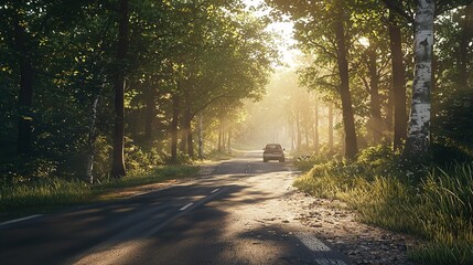 Obraz premium Forever Summer Endless Road Trips on Open Highways