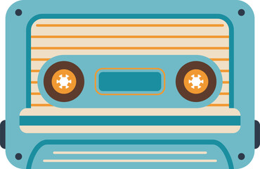 Retro Music Cassette Tape Illustration