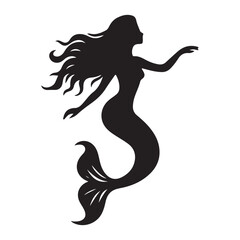 Elegant Mermaid Silhouette Illustration Design
