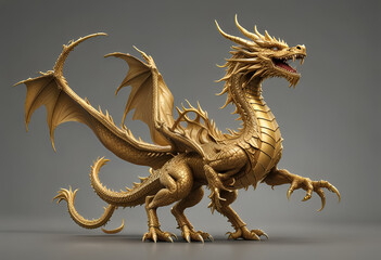 Fototapeta premium Majestic Golden Dragon Parade for Chinese New Year