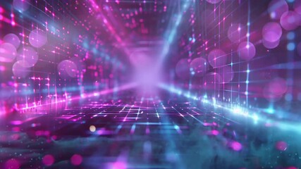 digital letter on background glow grid in concept seamless looping overlay 4k virtual video animation background