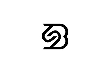 Simple Letter BS or SB Logo Design Vector 