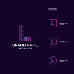 Letter L icon logo design template elements