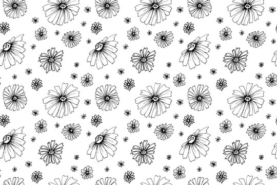 Seamless pattern with hand drawn herbs and spices elements. Kitchen herbs and spices. Vector illustration.