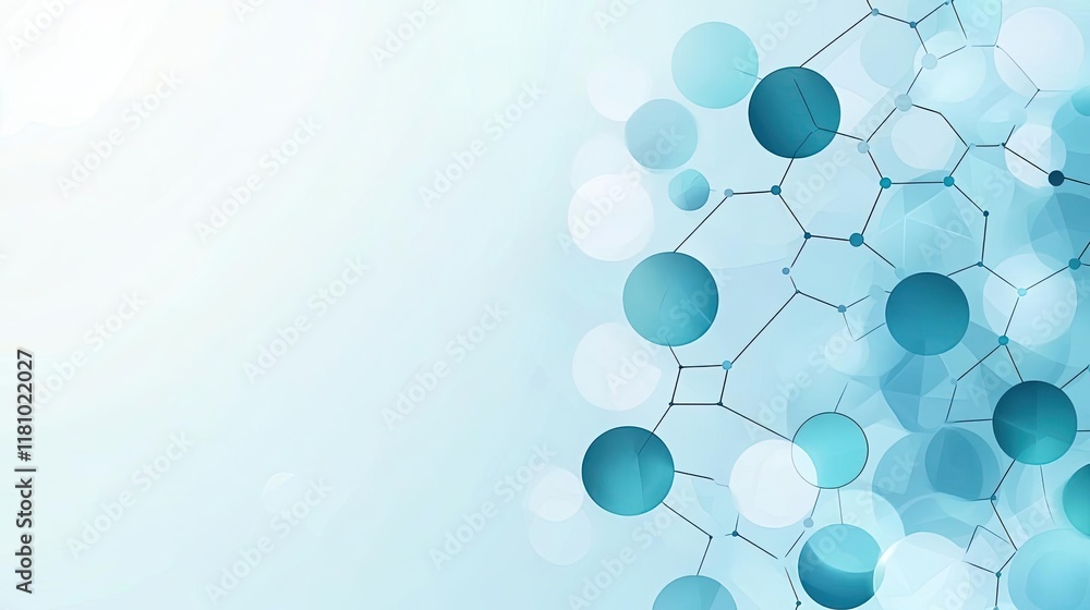 Poster matrix abstract background concept. abstract molecular structure background in blue tones for scient