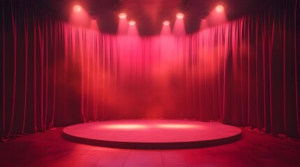 stage with red curtains