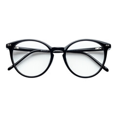 Stylish Black Framed Glasses for Fashion and Functionality on Transparent Background