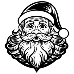 Santa Claus Line Art - Simple Christmas Vector Design