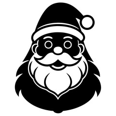 Santa Claus Line Art - Simple Christmas Vector Design