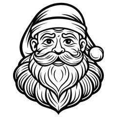 Santa Claus Line Art - Simple Christmas Vector Design