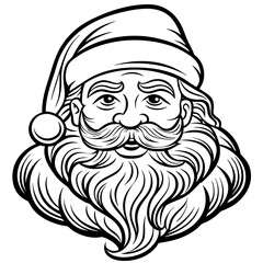 Santa Claus Line Art - Simple Christmas Vector Design