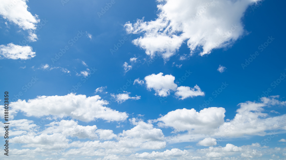 Wall mural clear blue sky background,clouds with background, blue sky background with tiny clouds. white fluffy