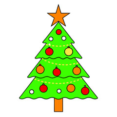 Christmas Tree Line Art - Simple and Minimalist Holiday Vector Design
