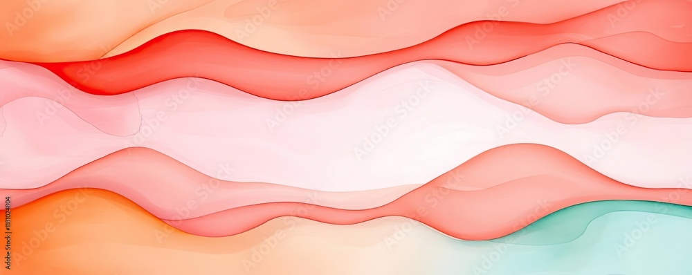 Aufkleber watercolor abstract background idea. a vibrant abstract wave pattern in red and pink tones for artis