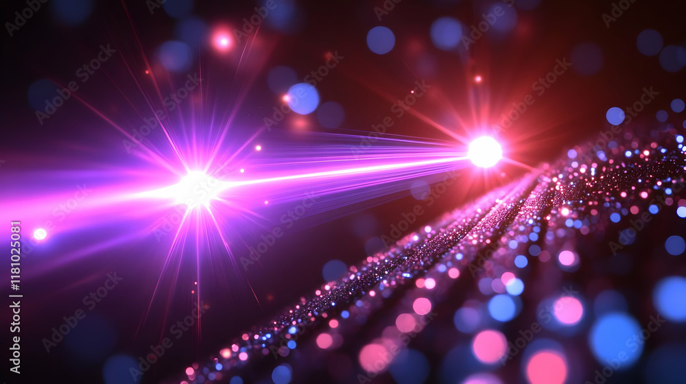 Aufkleber abstract background with bokeh lights and glowing streaks creates vibrant and dynamic scene