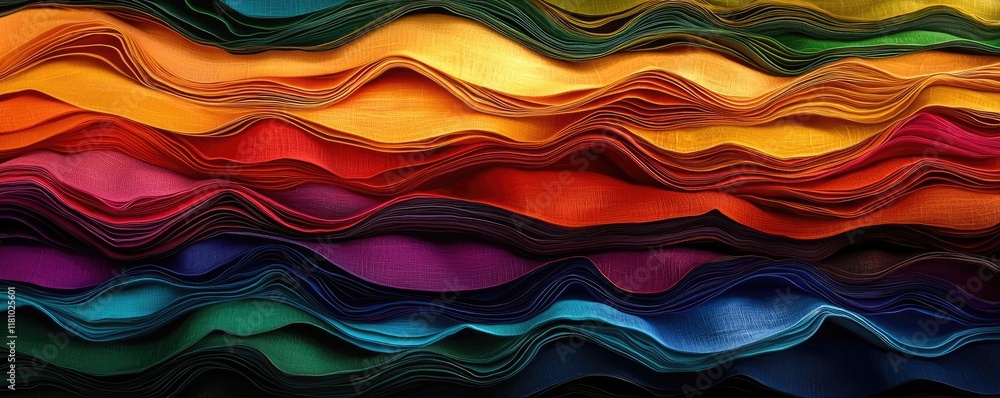 Poster layer abstract background idea. vibrant layers of colorful paper showcasing various textures and hue