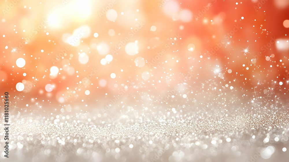 Poster abstract background with glittering silver texture and soft bokeh effect creates dreamy festive atmo