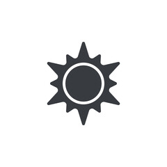 Bright sun with rays vector icon