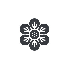 Blooming flower with petals vector icon