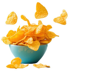 Fototapeta premium Dynamic composition of cereal in bowl studio setting food transparent background