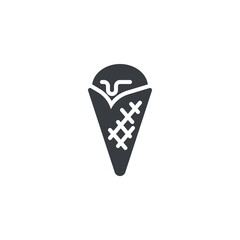 A scoop of ice cream in a cone vector icon