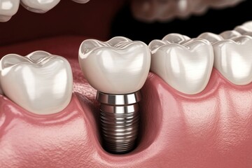 Close-up view of a dental teeth implant.