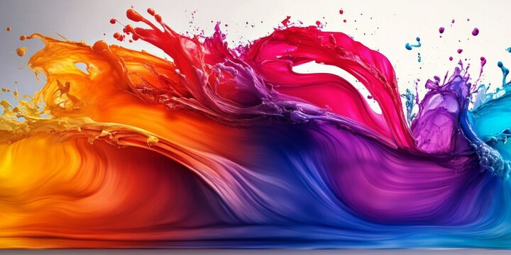 Vibrant colors of RGB paint stream forth, showcasing printer capabilities.