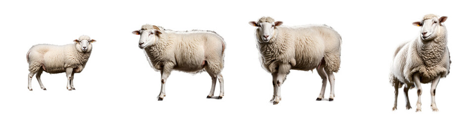 Fototapeta premium A charming display of sheep showcasing various sizes