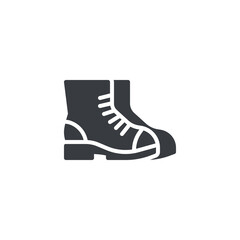 Pair of leather boots vector icon