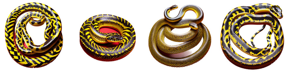 Obraz premium Vibrant snakes entwined in a captivating display of patterns and colors