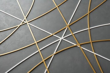 Minimalistic abstract background featuring golden and white lines on a textured surface