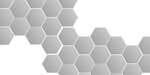 Geometric technology grey  hexagon background. Abstract vector illustration Science technology and medical concept hexagon on transparent background.