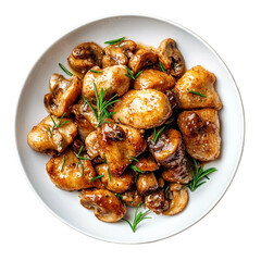 Stir Fried Chicken on a white background