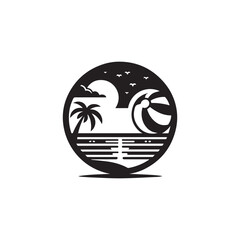 Obraz premium Beach Ball icon vector symbol design art illustration