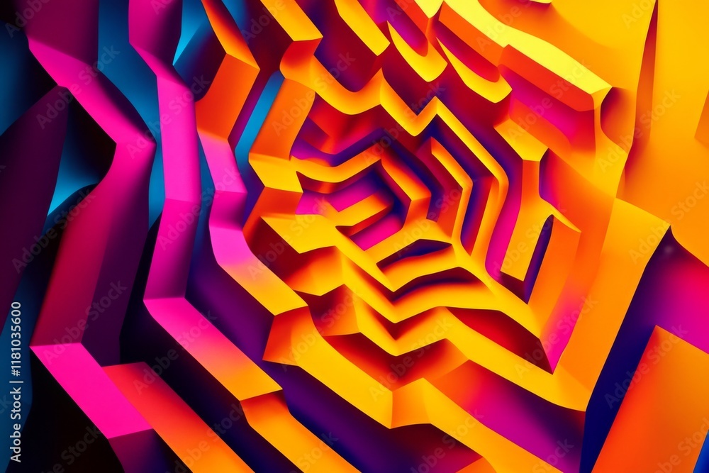 Poster wavy patterns intertwine to form an eye-catching design.