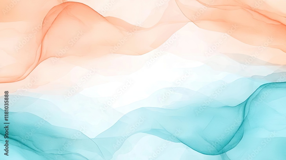 Poster watercolor abstract background idea. abstract colorful waves in serene hues create a calming atmosph