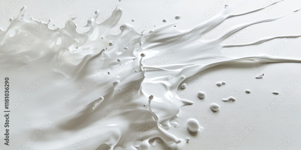 Aufkleber a glossy white paint has been splashed onto a surface, creating a shimmering effect with its bright 