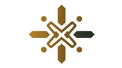 Abstract Golden Geometric Design:  A Modern, Elegant, and Symmetrical Logo Concept